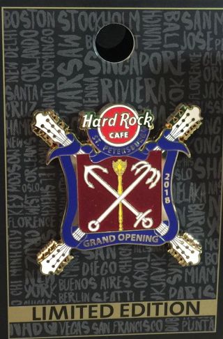 Hard Rock Cafe ST.  PETERSBURG 2018 GRAND OPENING GO PIN Coat of Arms HRC 99548 2