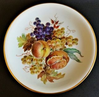 Antique Meissen Porcelain Charger Hand Painted Fruit.
