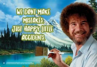 Bob Ross The Joy Of Painting We Make Happy Little Accidents Tin Sign Poster