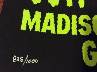 THE MISFITS MSG NYC EVENT POSTER 10/19 MADISON SQUARE GARDEN 838/1000 2