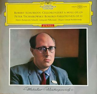 Rare Classic Lp Rostropovich Cello Schumann Dgg Red Stereo Slpm 138674 Tulip