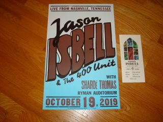 Jason Isbell Ryman Hatch Print Night 2 Of 7 10/19/19 Nashville