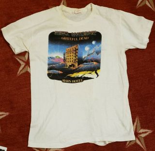 Rare Grateful Dead Concert T - Shirt.  Mars Hotel T - Shirt With Wlac Radio Nashville