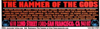 Man ' s Ruin Records 1996 The Hammer of The Gods Concert Poster By Frank Kozik S/N 2