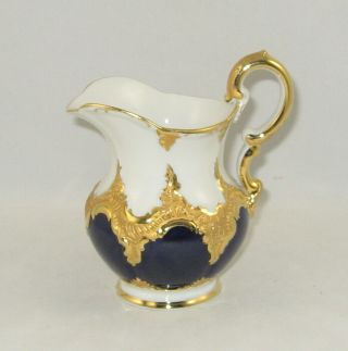 Meissen Porcelain 1852 - 1870 Cobalt & Gold " Creamer "