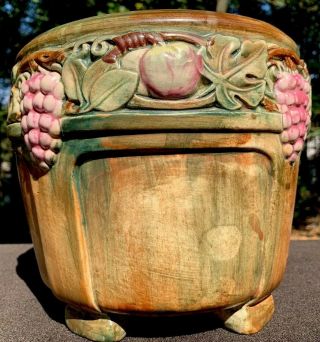 Peters And Reed Weller? Pottery Apple & Grape Design Jardiniere