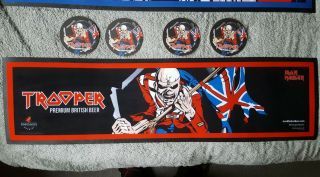 Iron Maiden Trooper Beer Bar Runner Set,  Matching Beer Mats Limited Edition 3