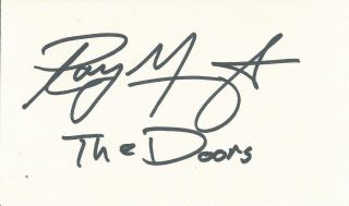 Ray Manzarek The Doors Jim Morrison Hand Signed Autographed Card