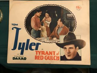 Tyrant Of Red Gulch 1928 Fbo 11x14 " Silent Western Lobby Card Tom Tyler Frankie