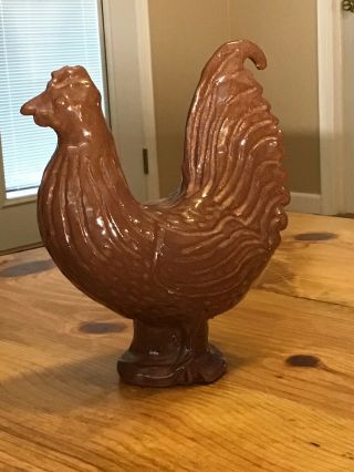 Charles Moore Jugtown Seagrove Nc Folk Art Pottery Chicken Signed 1987