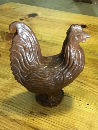 Charles Moore Jugtown Seagrove NC folk art pottery Chicken Signed 1987 6