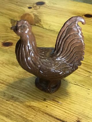 Charles Moore Jugtown Seagrove NC folk art pottery Chicken Signed 1987 7