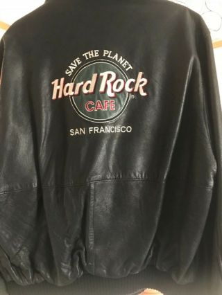 Hard Rock Cafe San Francisco Save The Planet,  Vintage Leather Bomber Men’s Large