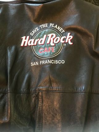 Hard Rock Cafe San Francisco Save The Planet,  vintage leather bomber men’s large 6