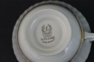 24 Piece Vintage Signed Lenox Rutledge Gold Gilt Floral Tea Cup & Saucer Set 8