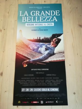 The Great Beauty Movie Poster 12x27 " Italian Paolo Sorrentino Servillo