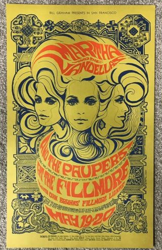 Martha And The Vandellas Poster Bg - 64 Nm The Fillmore The Paupers Bonnie Maclean
