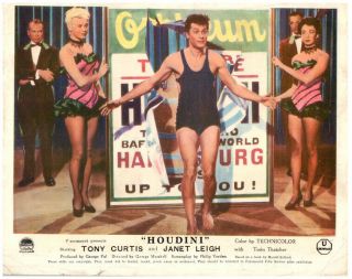 Houdini Lobby Card 1953 Tony Curtis Performing Magician By Poster