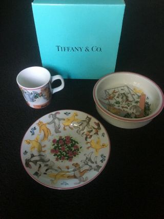 1992 Tiffany & Co Playground 3 Piece Childs Dish Set - Baby Shower Gift