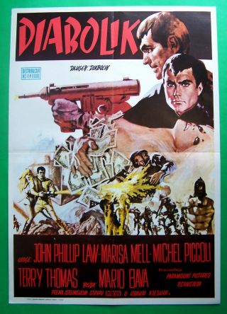 Diabolik - John Phillip Law/marissa Mell - Rare Yugoslav Movie Poster 1968