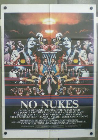 Qn22 No Nukes Bruce Springsteen Jackson Browne Great Orig 2sh Italian Poster