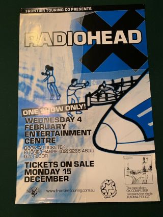 Radiohead Sydney Australia 1998 Concert Poster Ok Computer Tour Thom Yorke Rare