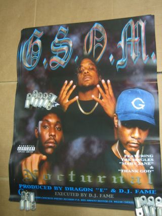 10x G.  S.  O.  M.  Gsom Nocturnal 1999 Denver Rap Promo Posters Concrete Poetry Rec