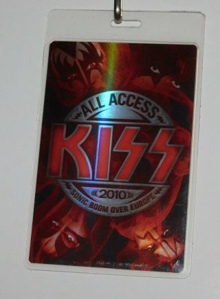 KISS Band All Access Europe Backstage Pass Laminate Sonic Boom Concert Tour 2010 2