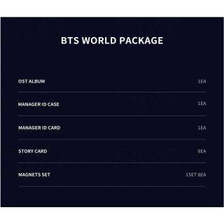 BTS WORLD OST Limited Edtion Package CD,  ManagerIDCASE,  Card,  Magnet,  Etc,  Tracking N 3