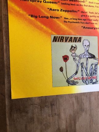 Vintage Nirvana Incesticide Promo Poster Kurt Cobain Geffen Records Store Rare 3