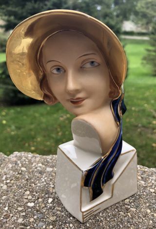 Elly Strobach Royal Dux Porcelain Art Deco Women Figurine Cechoslovakia 3615
