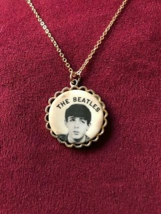 Vintage 1964 The Beatles (paul Mcmartney) Pendant Necklace By Nems Ent.  Ltd.