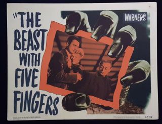 The Beast With Five Fingers Peter Lorre Horror 1947 Lobby Card A