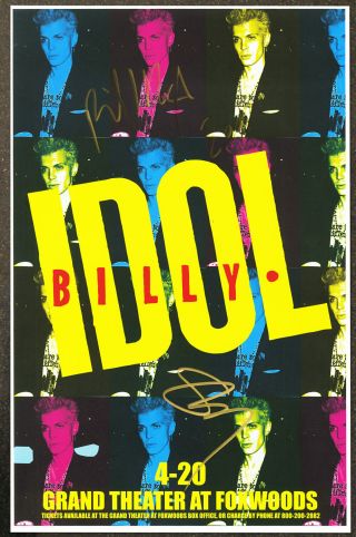 Billy Idol & Steve Stevens Autographed Concert Poster 2001