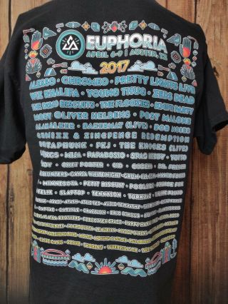 Medium Cotton Austin Texas T - Shirt Euphoria 2017 Music Tour Rare EUC 7