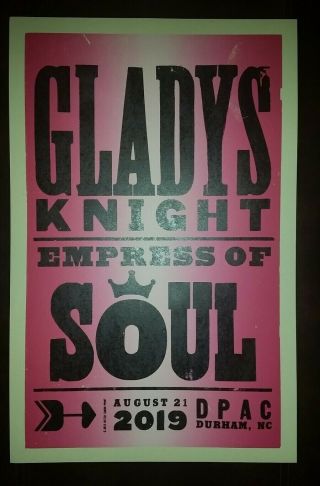 Gladys Knight Hatch Show Print Dpac Durham Nc 2019 Tour Poster Empress Of Soul