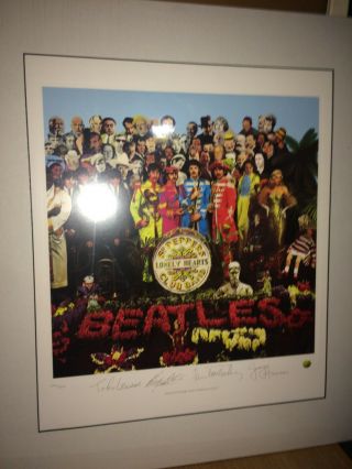 The Beatles Sgt Peppers Official Apple Lithograph Art Print Matted