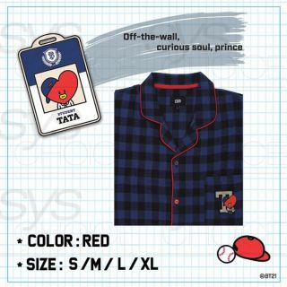 BTS BT21 Official Authentic Goods Flannel Check Pajamas Sleepwear,  Tracking 8