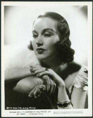 Fay Wray Vintage 1937 Columbia Portrait Photo It Happened In Hollywood