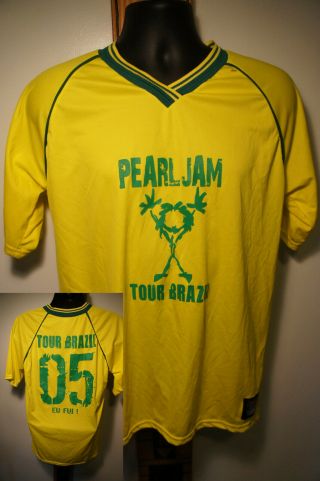 Vintage 2005 Pearl Jam Brazil Soccer Jersey 05 Tour Shirt Sz M Nwot Vtg S21