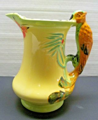 Antique Scarce Art Deco Burleigh Burgess & Leigh Parrot Pitcher Pottery Ceramic
