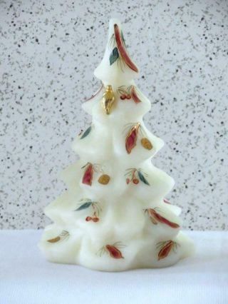 Fenton Hand Painted " Golden Pine Cones " With Gold Bird Christmas Tree