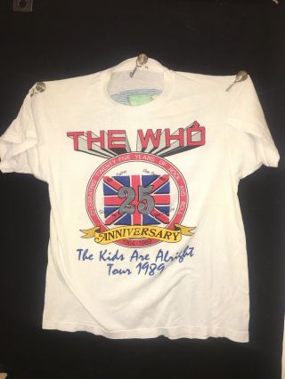 The Who / Stevie Ray Vaughan 25th Ann.  Texas Party 1964 - 1989 Tour T - Shirt Xl