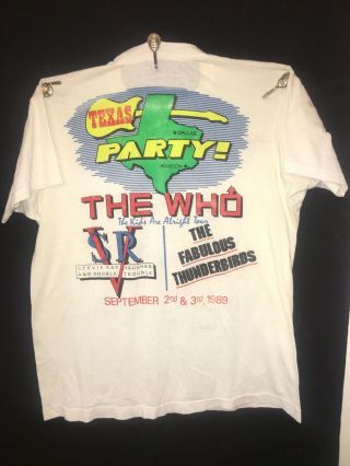 THE WHO / Stevie Ray Vaughan 25th Ann.  TEXAS PARTY 1964 - 1989 Tour T - Shirt XL 4