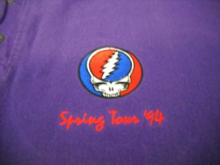 Grateful Dead Embroidery Steal Your Face Spring 1994 Concert Crew Sweatshirt -