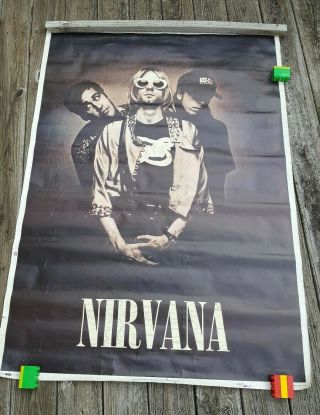 Vintage 1994 Nirvana 55×40 Poster Splash England Licensed By Giant