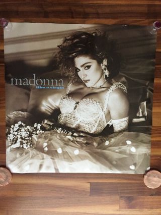 Madonna 30 " X 30 " Like A Virgin 1984 Record Label Promo Poster Rare/mint Cond.