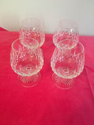 Set Of 4 Waterford (etched) Crystal Lismore Brandy Snifters 5.  25 "