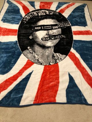 Luxury Plush Fleece Blanket God Save Queen Sex Pistols Queen Size Nwot