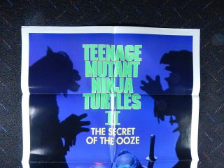 DOUBLE SIDED TEENAGE MUTANT NINJA TURTLES One Sheet 1SH Secret of the Ooze 1991 2
